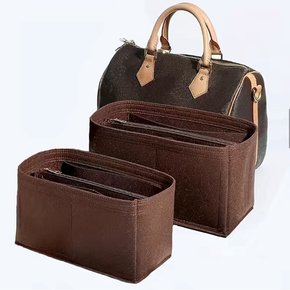 NEW brown purse felt insert organizer